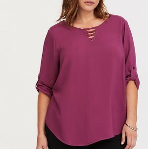 Torrid Challis Strappy Blouse